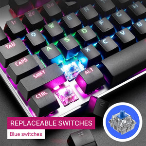 RGB Backlight Mechanical Keyboard Blue Replaceable Switch