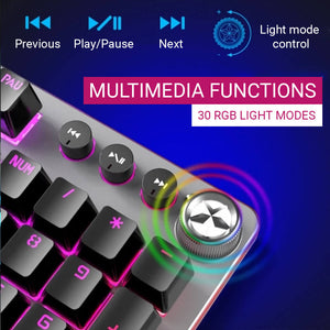 RGB Backlight Mechanical Keyboard Blue Switch Multimedia Functions