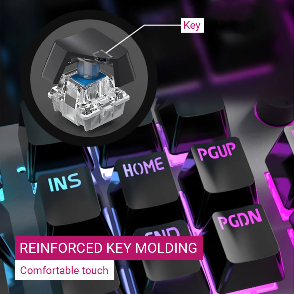 RGB Backlight Mechanical Keyboard Blue Switch Reinforced Key Molding