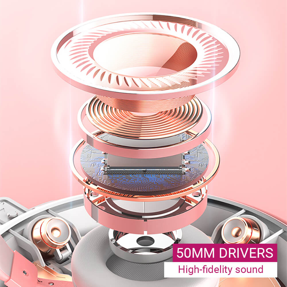 RGB Deer Ear Headset Microphone 3.5mm Jack USB 50mm Drivers