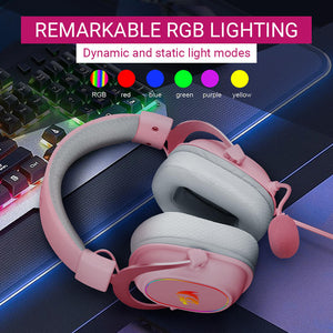 RGB Lighting Headset Noise Canceling Microphone 7.1 USB
