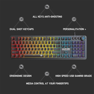 RGB Mechanical Keyboard Gamer Macro Wrist Rest Features