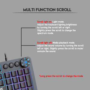 RGB Mechanical Keyboard Gamer Macro Wrist Rest Multi-Function Scroll