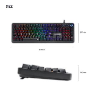 RGB Mechanical Keyboard Gamer Macro Wrist Rest Size