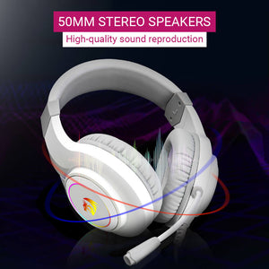 RGB Over-Ear Headset Microphone 3.5mm Jack USB 50mm Speakers