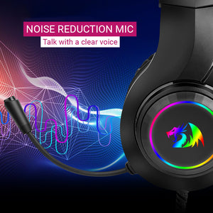 RGB Over-Ear Headset Noise Reduction Microphone 3.5mm Jack USB