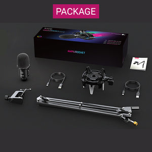 RGB Rocket Cardioid Microphone Arm Stand Shock Mount Package