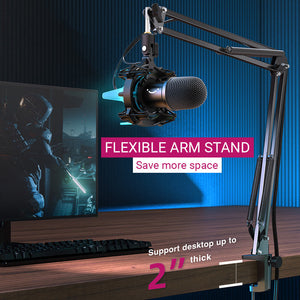 RGB Rocket Cardioid Microphone Flexible Arm Stand Shock Mount