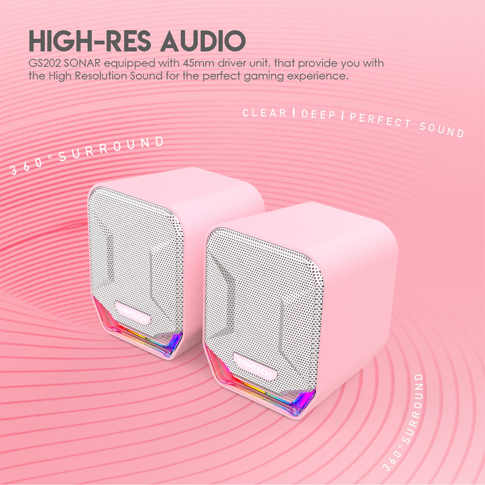RGB Speakers Stereo Multimedia Jack USB High-Resolution Audio