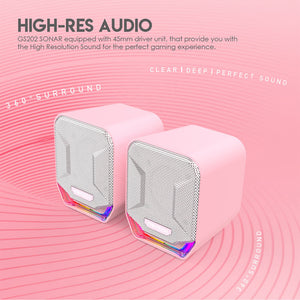 RGB Speakers Stereo Multimedia Jack USB High-Resolution Audio
