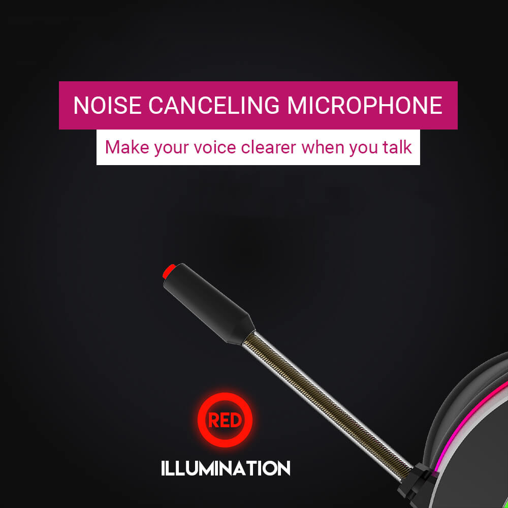 RGB 7.1 Surround Sound Headset Mic Noise Canceling Noise Isolation USB