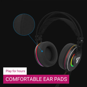RGB 7.1 Surround Sound Headset Mic Noise Canceling USB Comfortable Ear Pads