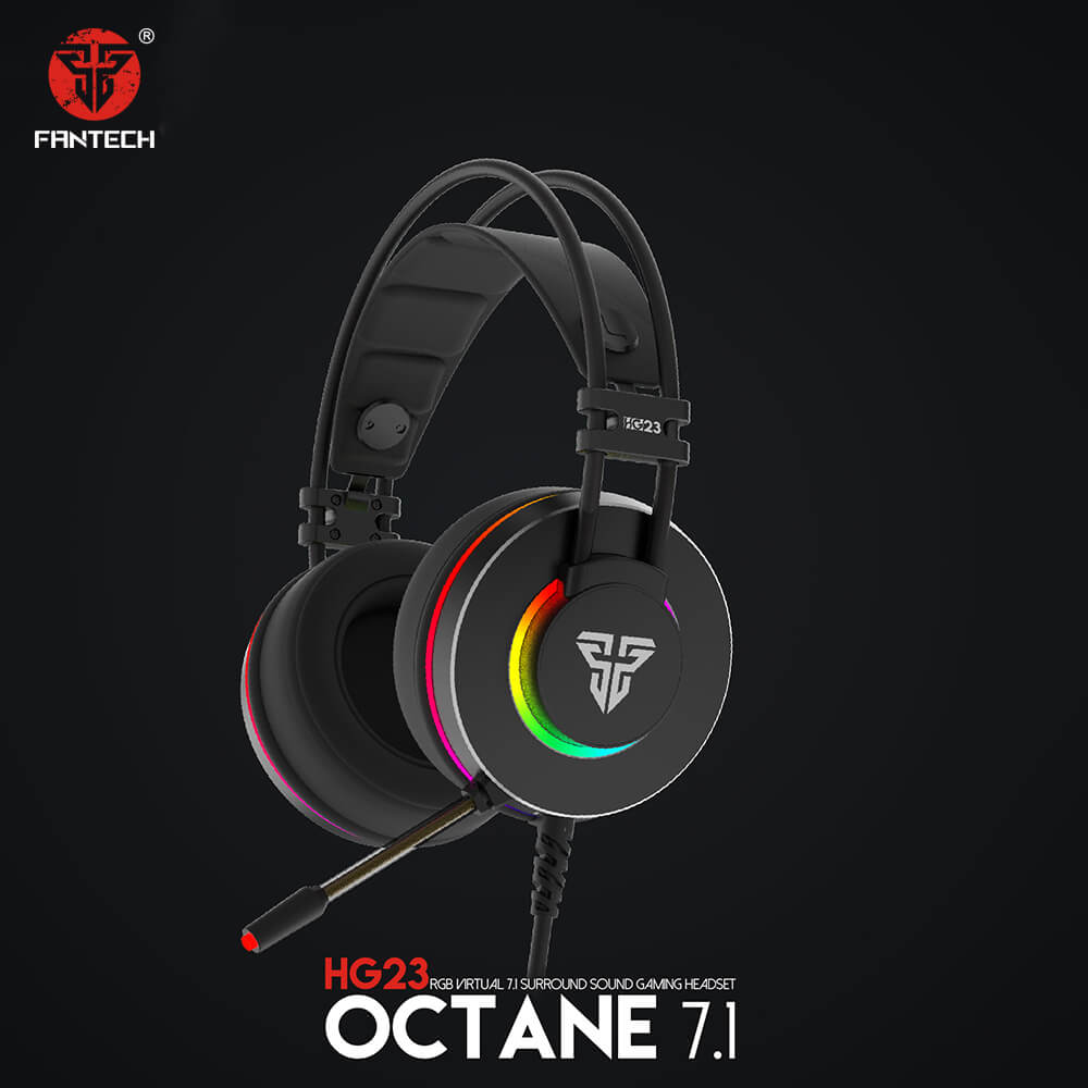 RGB 7.1 Surround Sound Headset Mic Noise Canceling USB Fantech Octane