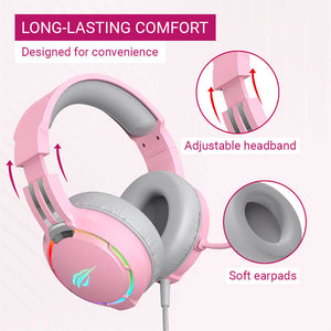RGB Surround Sound Headset Microphone 3.5mm Jack Long-Lasting Comfort