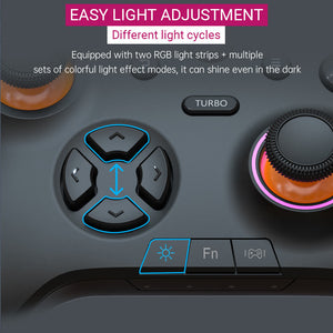 RGB 2.4GHz Wireless Competitive Tri-Mode Controller DualShock PC Light Adjustment