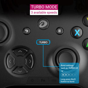 RGB 2.4GHz Wireless Competitive Tri-Mode Controller DualShock PC Turbo Mode