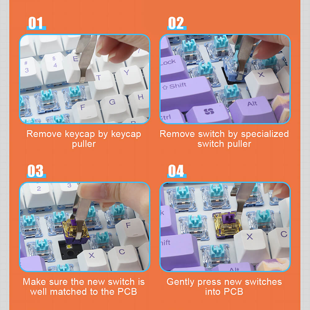 Slim Anime Mechanical Keyboard Hotswap Keycaps Instructions White Backlight USB