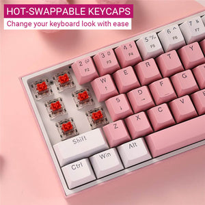 Slim Double Color Mechanical Keyboard RGB Backlight USB Hot-Swappable Keycaps