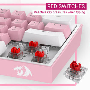Slim Double Color Mechanical Keyboard RGB Backlight USB MX Red Switches