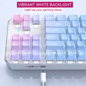 Slim Gradient Mechanical Keyboard Vibrant White Backlight Effect Hot-Swap