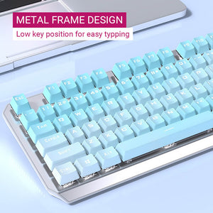 Slim Gradient Mechanical Keyboard White Backlight Hot-Swap Metal Frame Design