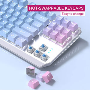 Slim Gradient Mechanical Keyboard White Backlight Hot-Swappable Keycaps