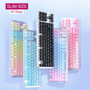 Slim Size 87 Keys Gradient Mechanical Keyboard White Backlight Hot-Swap