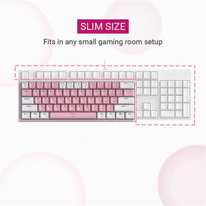 Slim Double Color Mechanical Keyboard RGB Backlight USB Small Gaming Room Setup