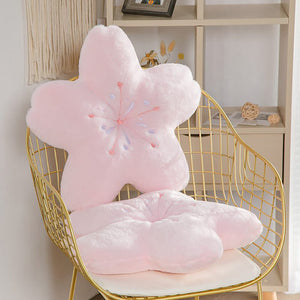Soft Pink Sakura Flower Throw Pillow Chair Picture