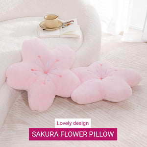 Soft Pink Sakura Flower Throw Pillow Cotton