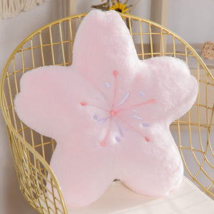 Soft Pink Sakura Flower Throw Pillow Cozy Picture