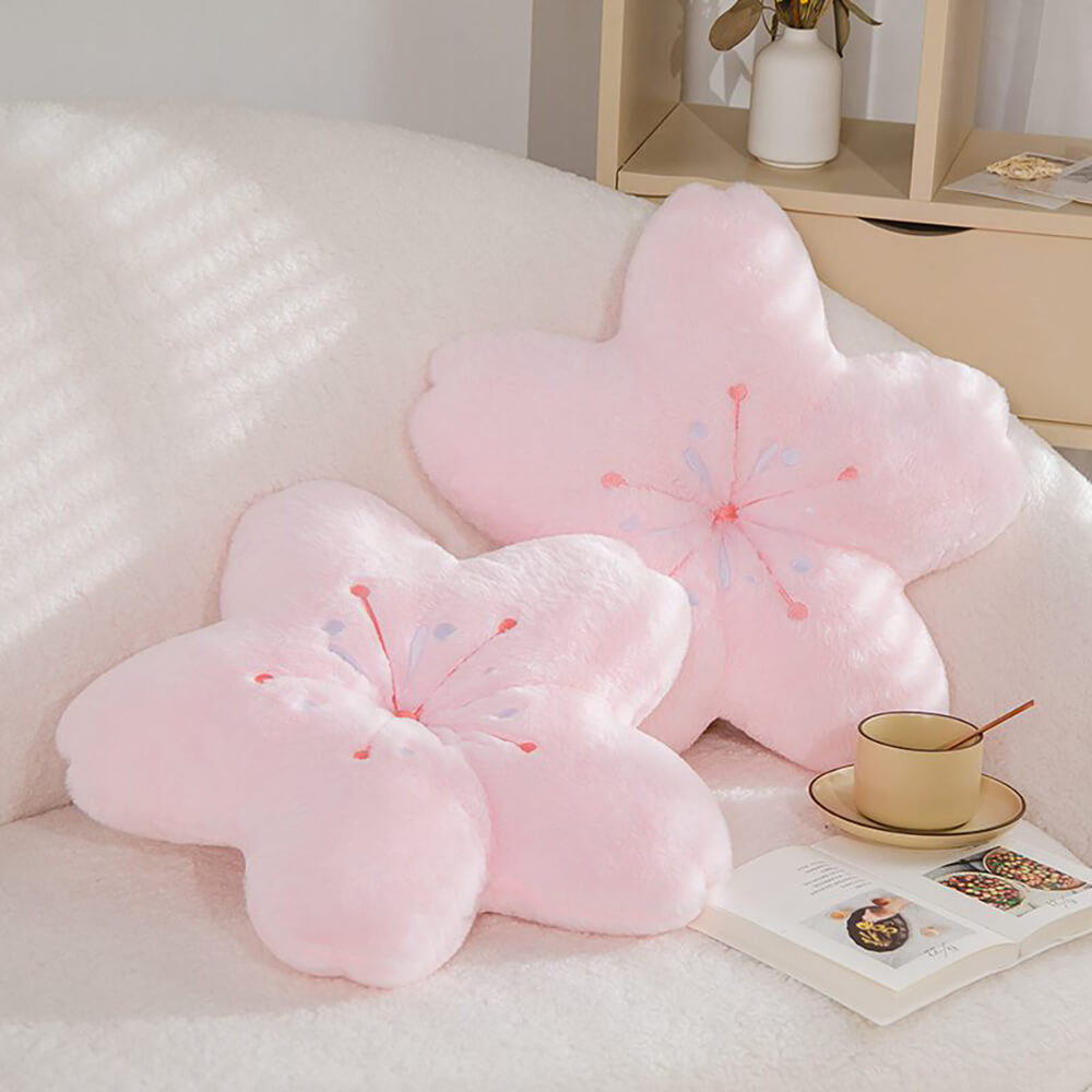 Soft Pink Sakura Flower Throw Pillow - Dubsnatch