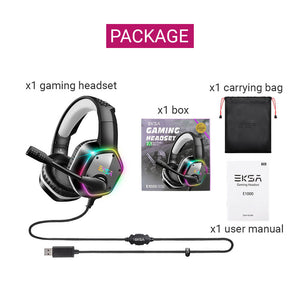 7.1 Surround Sound Headset Mic Noise Canceling RGB USB Package