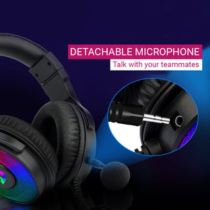 7.1 Surround Sound Over-Ear Headset Detachable Microphone RGB USB
