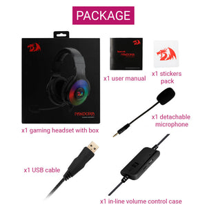 7.1 Surround Sound Over-Ear Headset Mic RGB USB Package