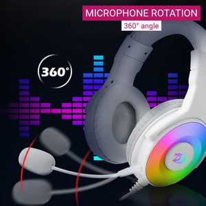 7.1 Surround Sound Over-Ear Headset Microphone Rotation RGB USB