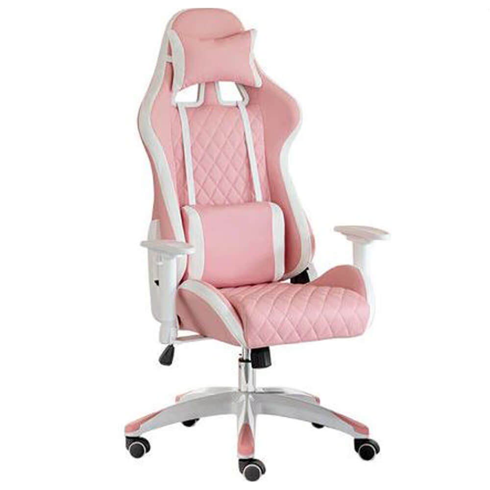 Sweet Pastel Embroidery Gaming Chair Reclining Backrest Armrest