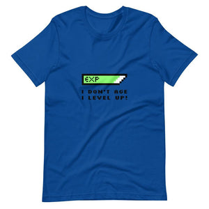 Tee Shirt for Gamer - I Don't Age I Level Up! - Experience Bar - True Royal - Dubsnatch
