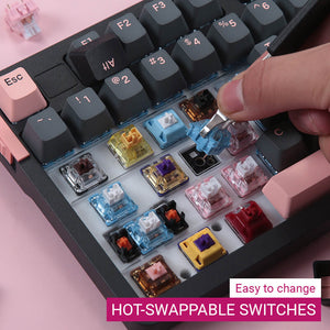 Tri-Color Mechanical Keyboard Hot-Swappable Switches RGB Backlight