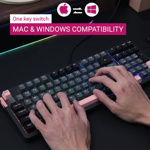 Tri-Color Mechanical Keyboard Hotswap RGB Backlight Multi-Compatibility