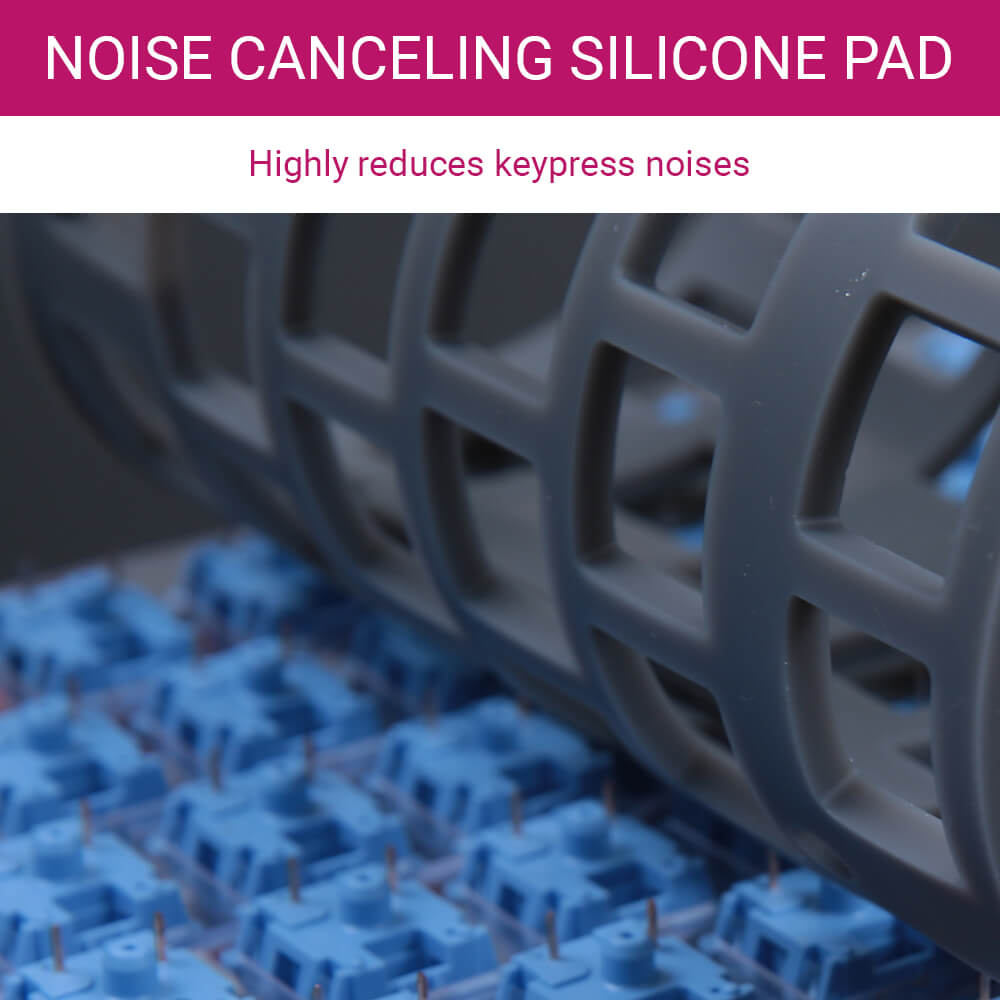 Tri-Color Mechanical Keyboard Hotswap RGB Backlight Noice-Canceling Silicone Pad