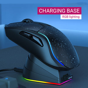 Tri-mode Gaming Mouse 6400 DPI RGB Lighting Charging Base Backlight