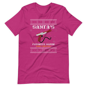Ugly Christmas Shirt - Santa's Favorite Gamer Merry Christmas - Guncon - Berry - Dubsnatch