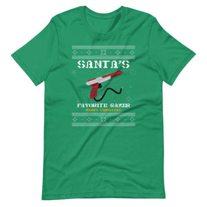 Ugly Christmas Shirt - Santa's Favorite Gamer Merry Christmas - Guncon - Kelly - Dubsnatch
