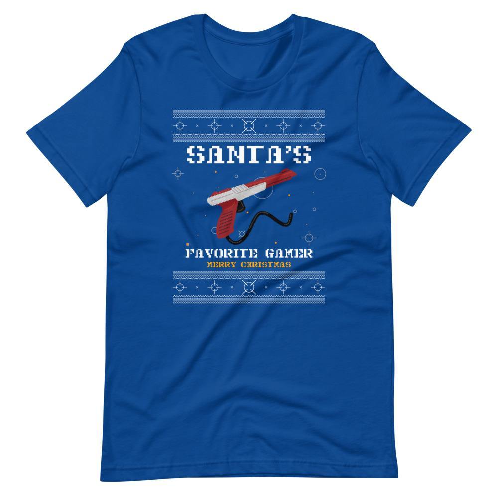 Ugly Christmas Shirt - Santa's Favorite Gamer Merry Christmas - Guncon - True Royal - Dubsnatch