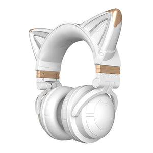 White Cat Headphones Wireless 7.1 LED Noise Cancelling