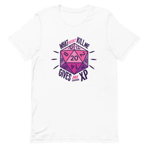 White Colorful Multifaceted Roleplay Dice Tee Game Life Experience