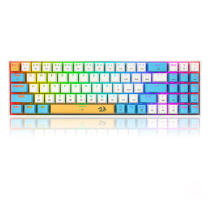 White Blue Compact Tri-Color Mechanical Keyboard RGB Backlight USB
