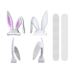 White Detachable Rabbit Ear Headphones Attachment Set