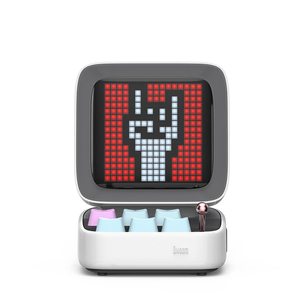 White DIY Pixel Art Speaker Wireless LED Microphone